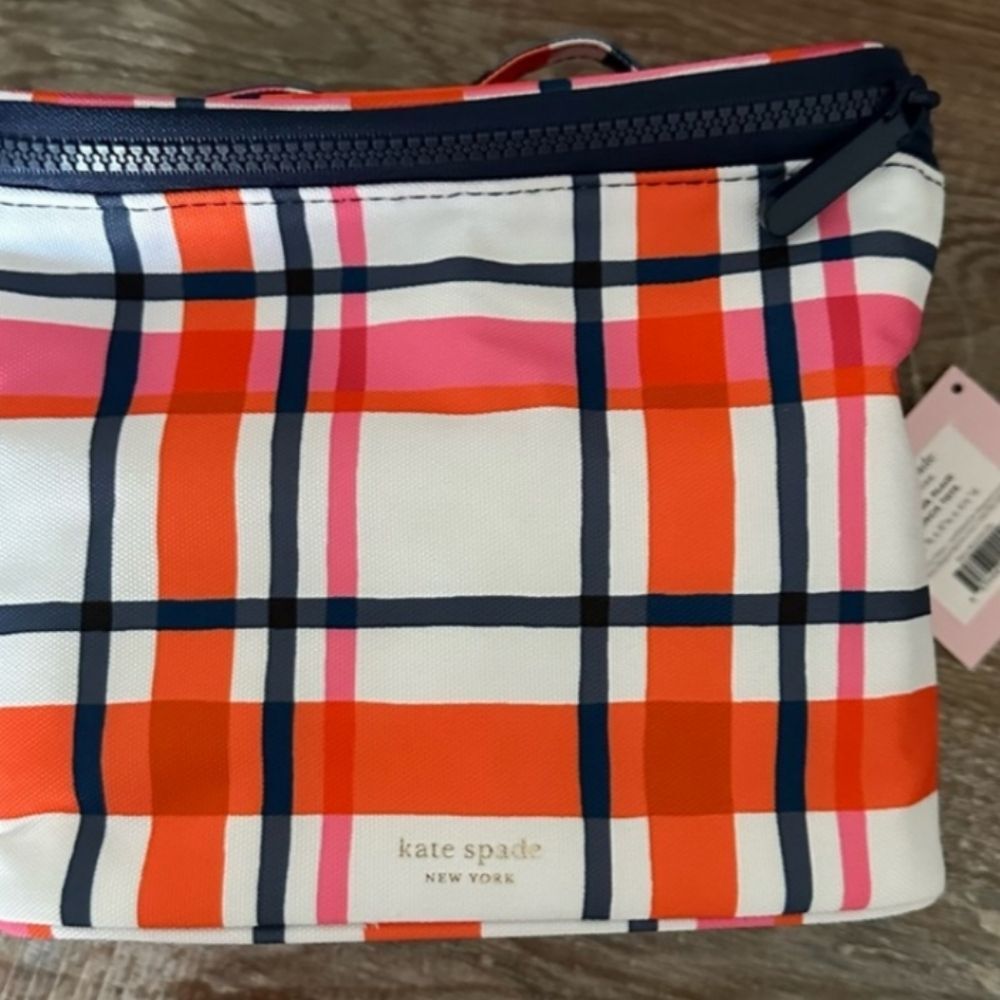 Brand New In Original Packaging kate spade™ Plaid Insulated Lunch Tote - Picture 5 of 8